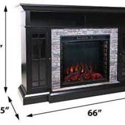 Allen Home Bennett Infrared Electric Fireplace TV Stand in Farmhouse Ebony - ASMM-017-2866-S502-T