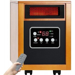 1500W Infrared Heater, Portable Space Heater with Thermostat and Remote Control