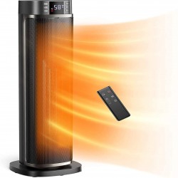 Hyk 1500W Portable Ceramic Indoor Heaters, Tower Space Heater, Oscillating Electric Heater with Remote & Thermostat