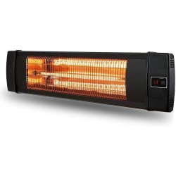 1500W Infrared Heater, Wall-Mounted Indoor/Outdoor Heater with Remote (Black)