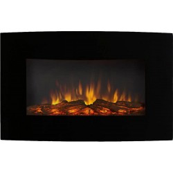 Regal Flame Gibson Living GL5135LE Soho 35 Inch Curved Black Log Wall Mounted Electric Fireplace