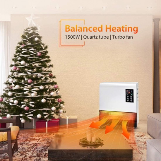 1500W Space Heater, Wall Heater Quick Heat with Standing Base, Room Heater with Thermostat, Timer, Energy Saving, 3 Modes,Large Room Heater for Bedroom ,Office ,Basement Indoor Use