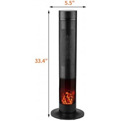 1500W Portable Electric Space Heater, Tower Fan Heater with 12H Timer Widespread Oscillation Heater with Remote Control, Thermostat, LED Display, Over-Heat & Tilt Protection for Home Office.