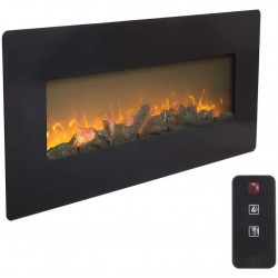 42 Inch 1400W Wall Hanging/Fireplace Single Color/Fake Wood/Heating Wire/with Small Remote Control Black
